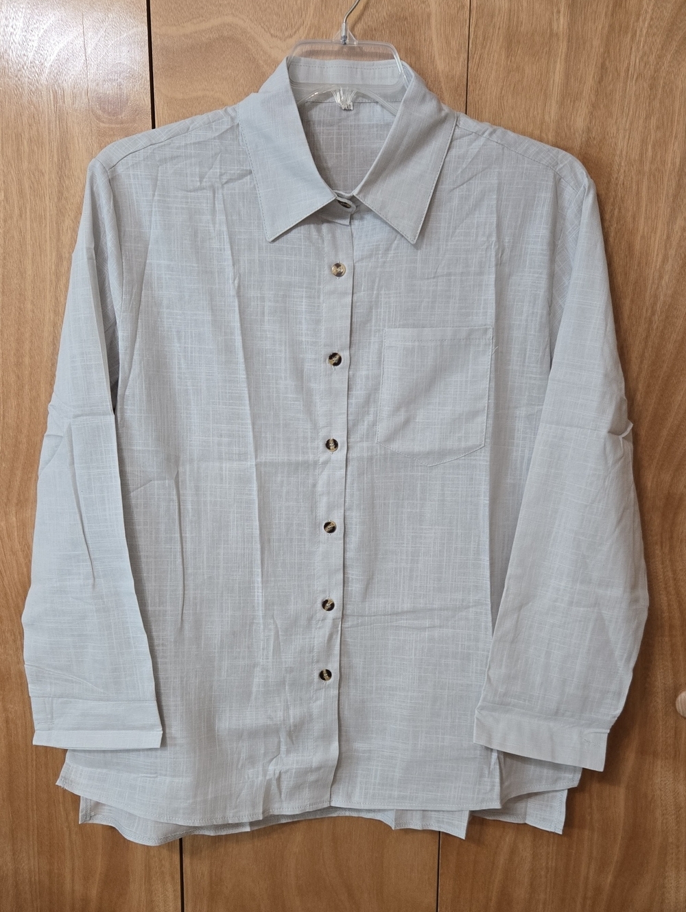 Classic Light Gray Button-Front Shirt